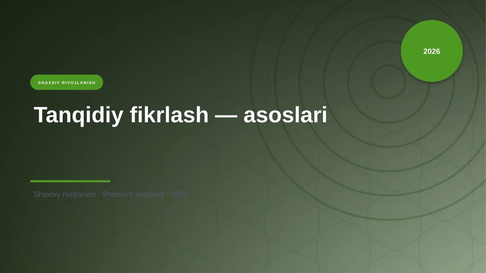 Tanqidiy fikrlash — asoslari