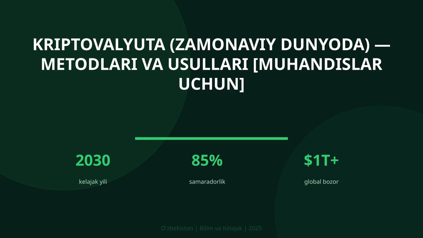 Kriptovalyuta (zamonaviy dunyoda) — metodlari va usullari [muhandislar uchun]