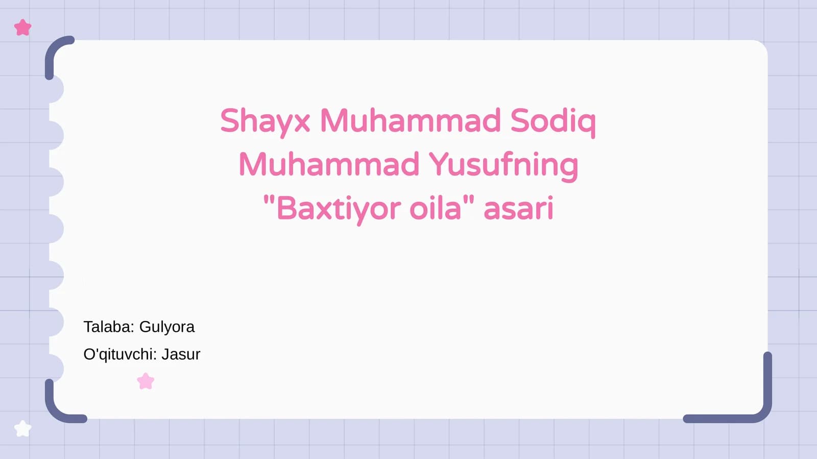 "Baxtiyor oila" asari