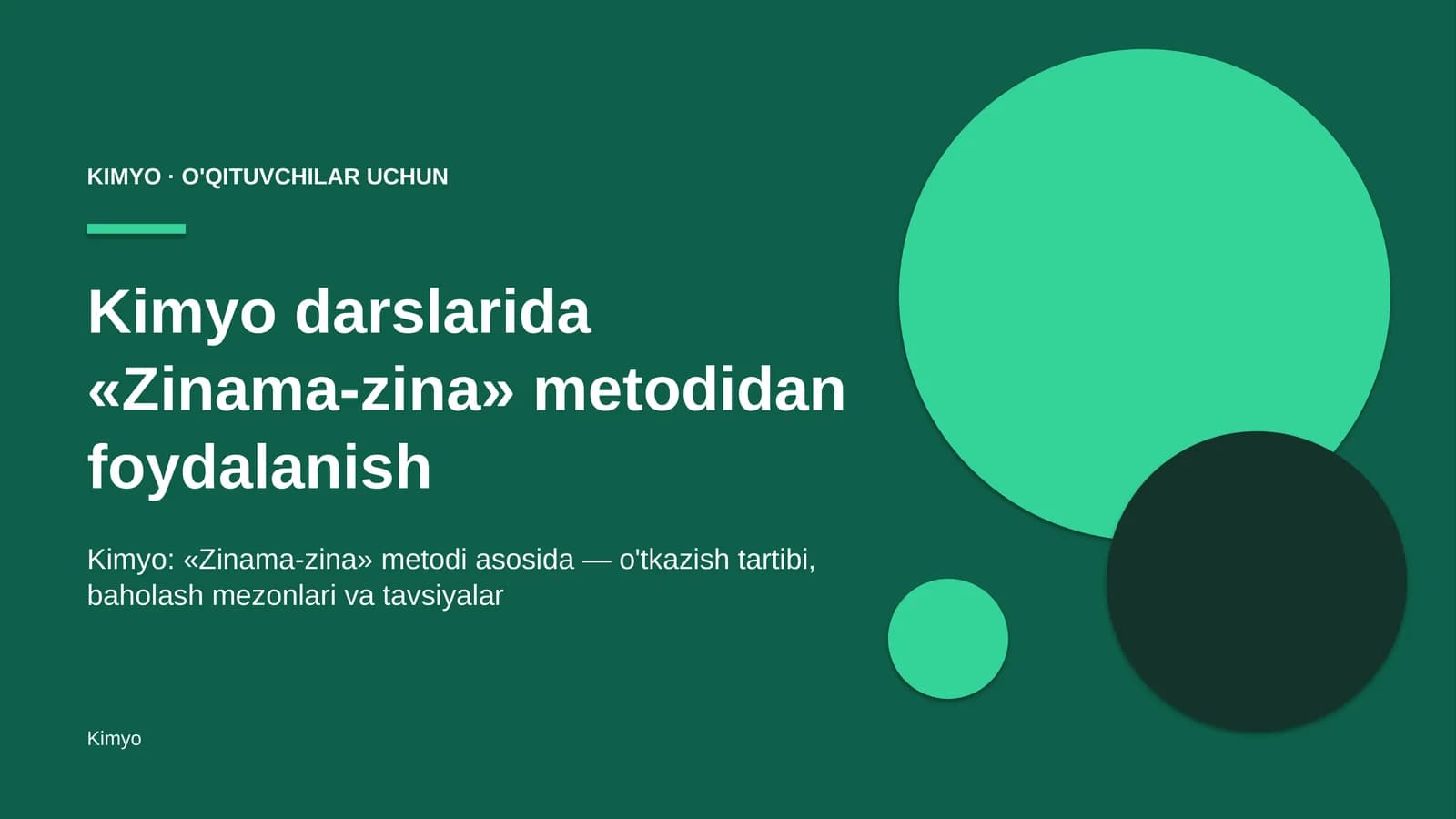 kimyo darslarida zinama zina metodidan foydalanish 7469