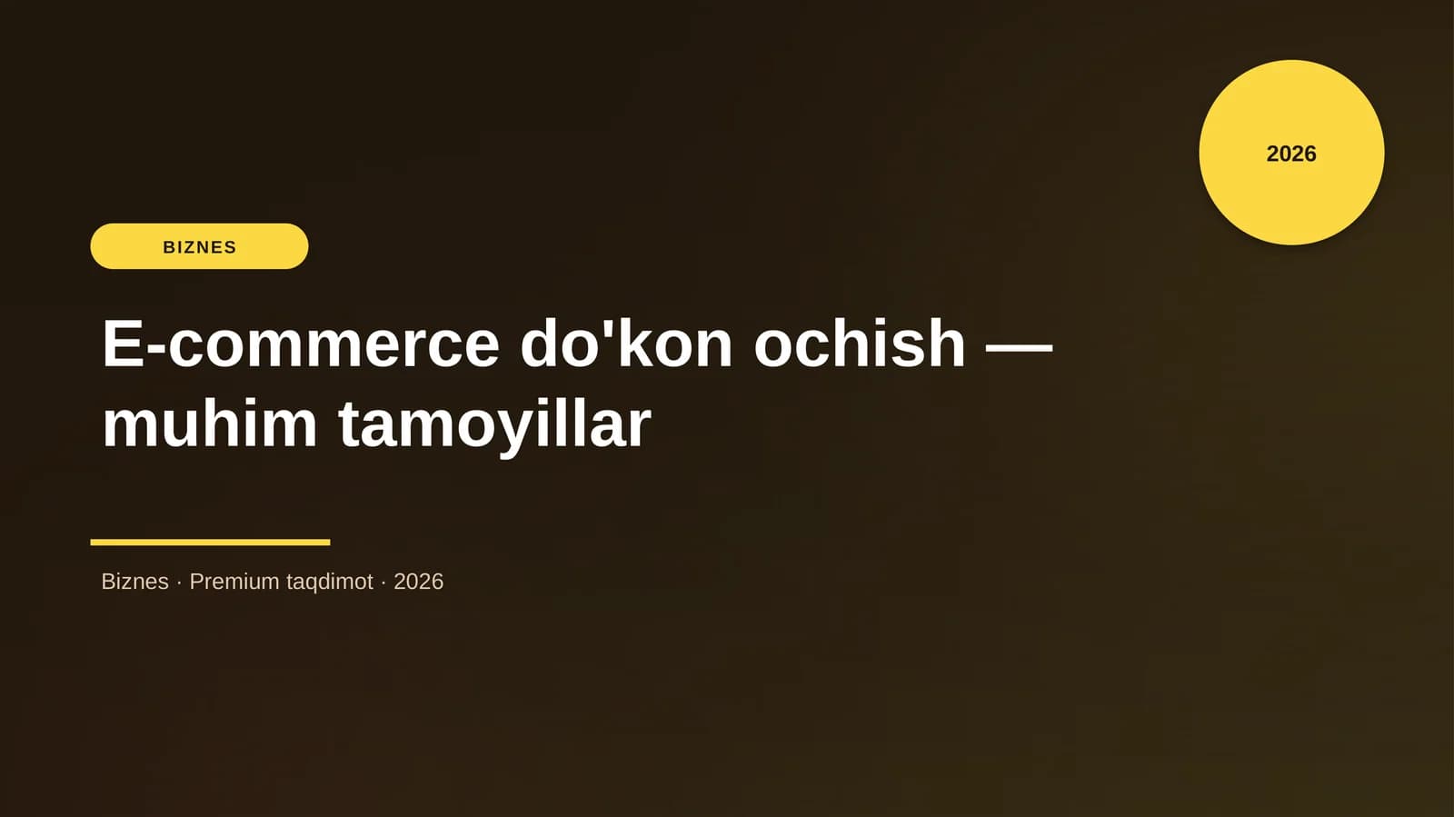 E-commerce do'kon ochish — muhim tamoyillar