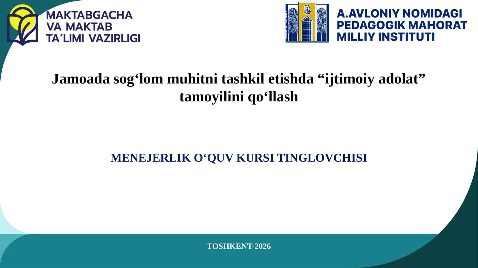 Menejerliko'quvkursitinglovchisi