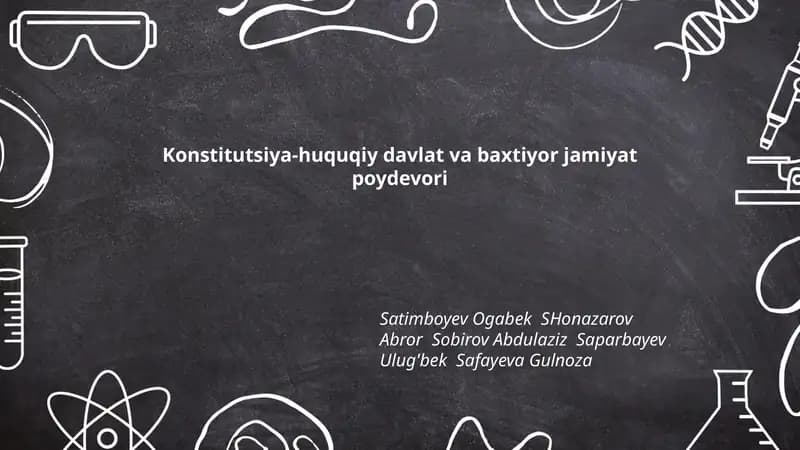 Konstitutsiya-huquqiy davlat va baxtiyor jamiyat poydevori