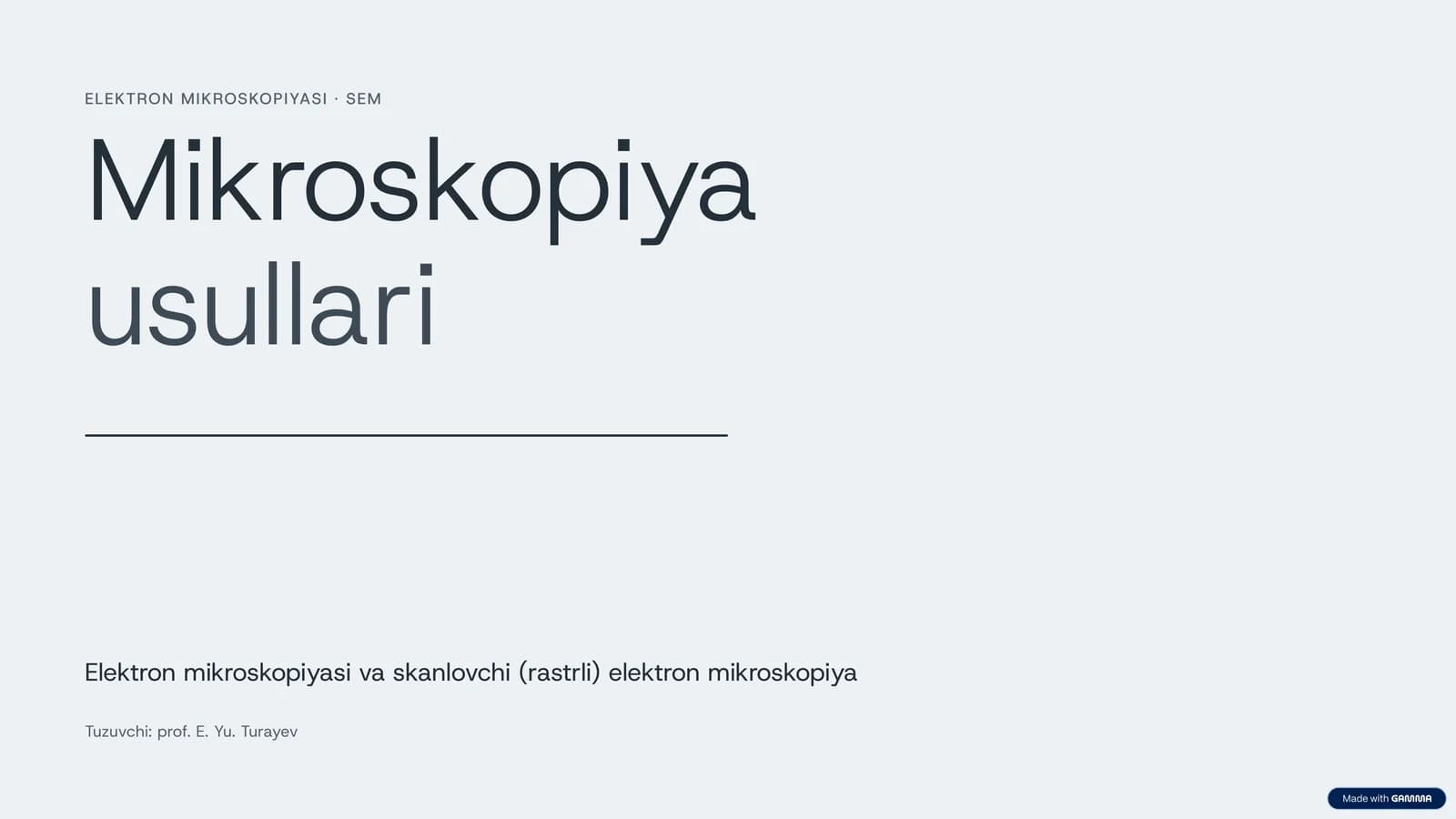 ELEKTRON MIKROSKOPIYASI · SEM