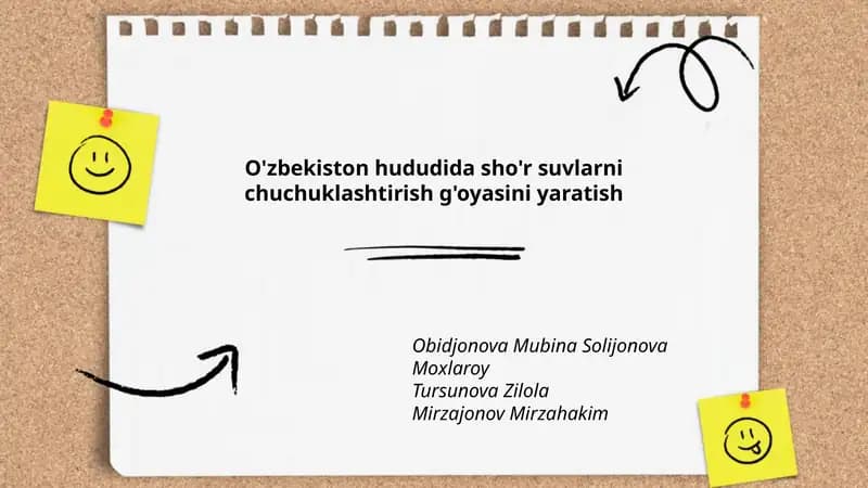O'zbekistonda sho'r suvlarni chuchuklashtirish: hozirgi vaziyat va talab