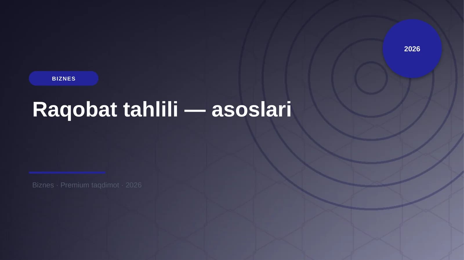 Raqobat tahlili - asoslari
