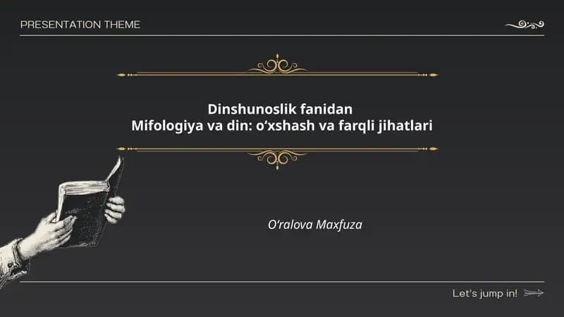 Mifologiya va din: oʻxshash va farqli jihatlari