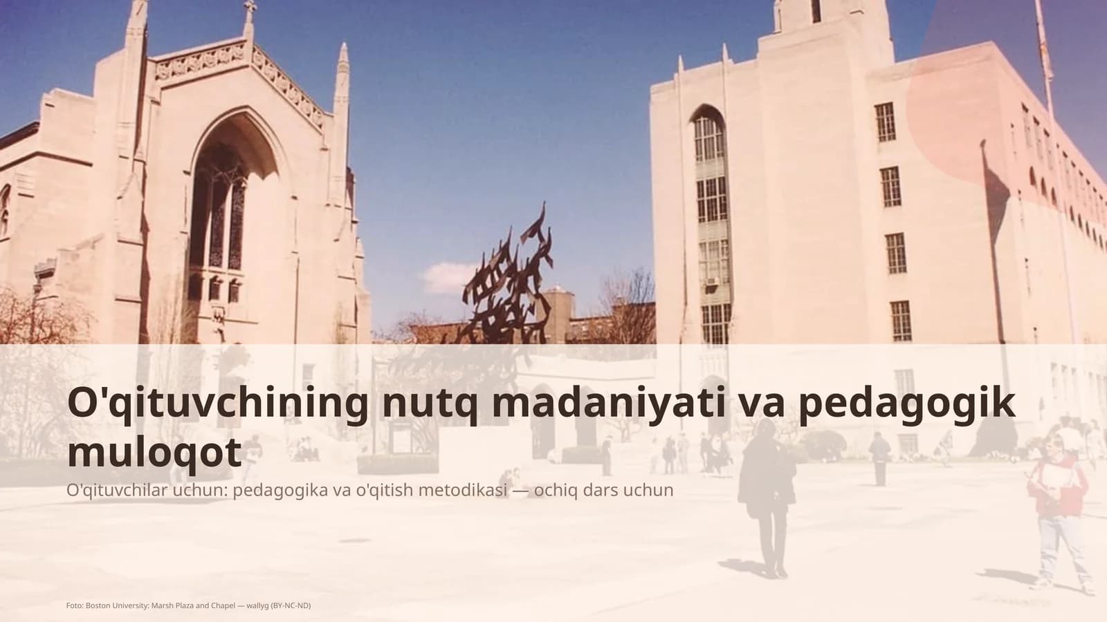 O'qituvchining nutq madaniyati va pedagogik muloqot
