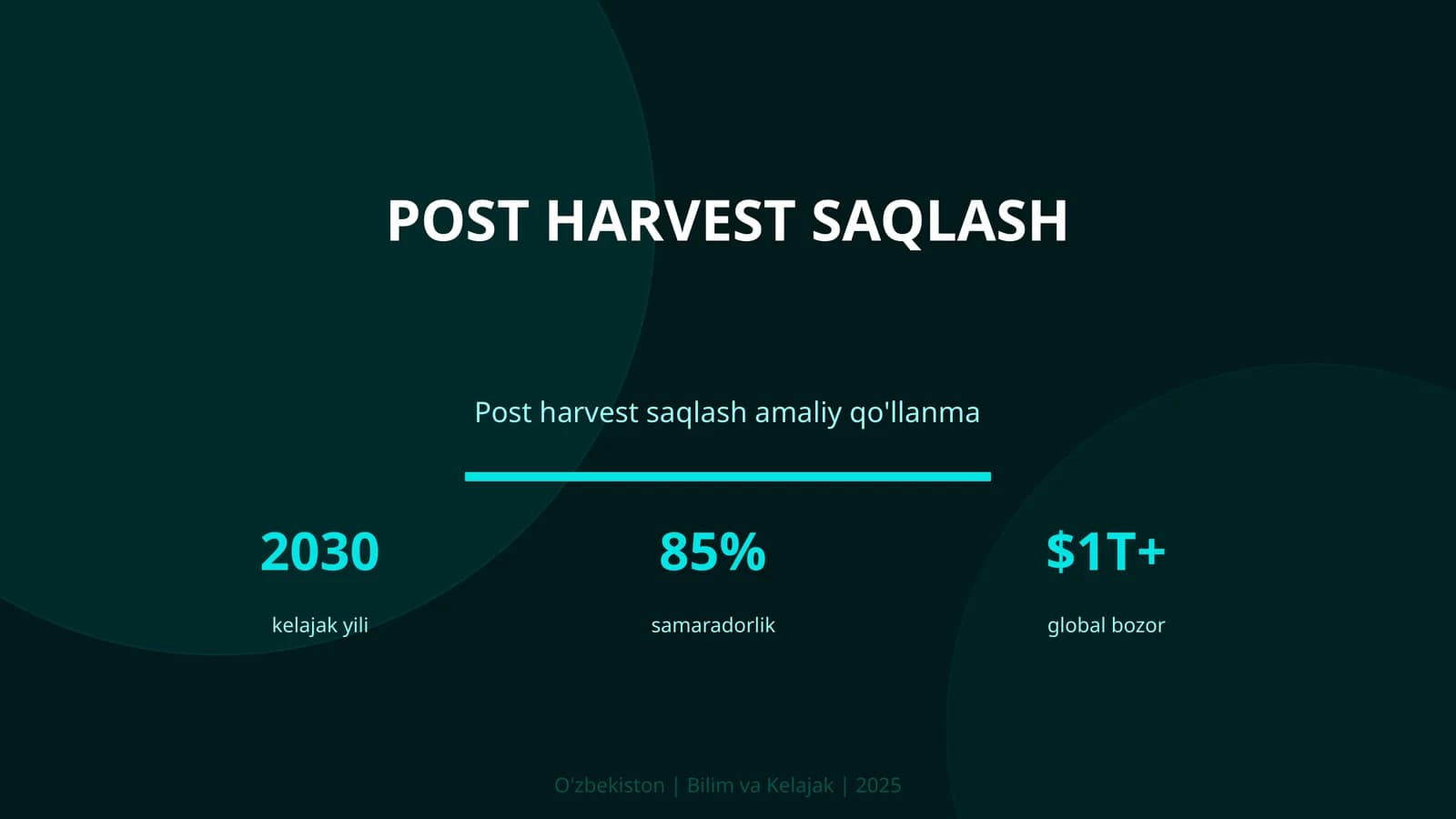 Post harvest saqlash