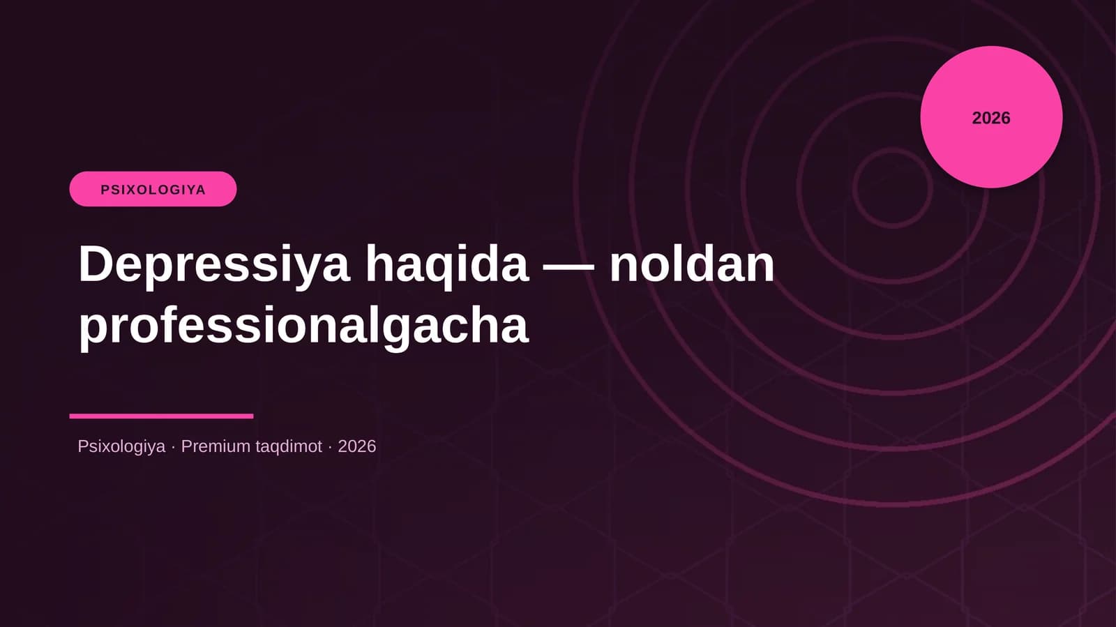Depressiya haqida — noldan professionalgacha