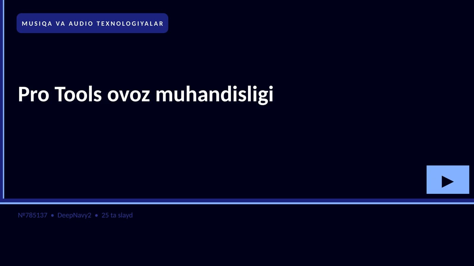 Pro Tools ovoz muhandisligi