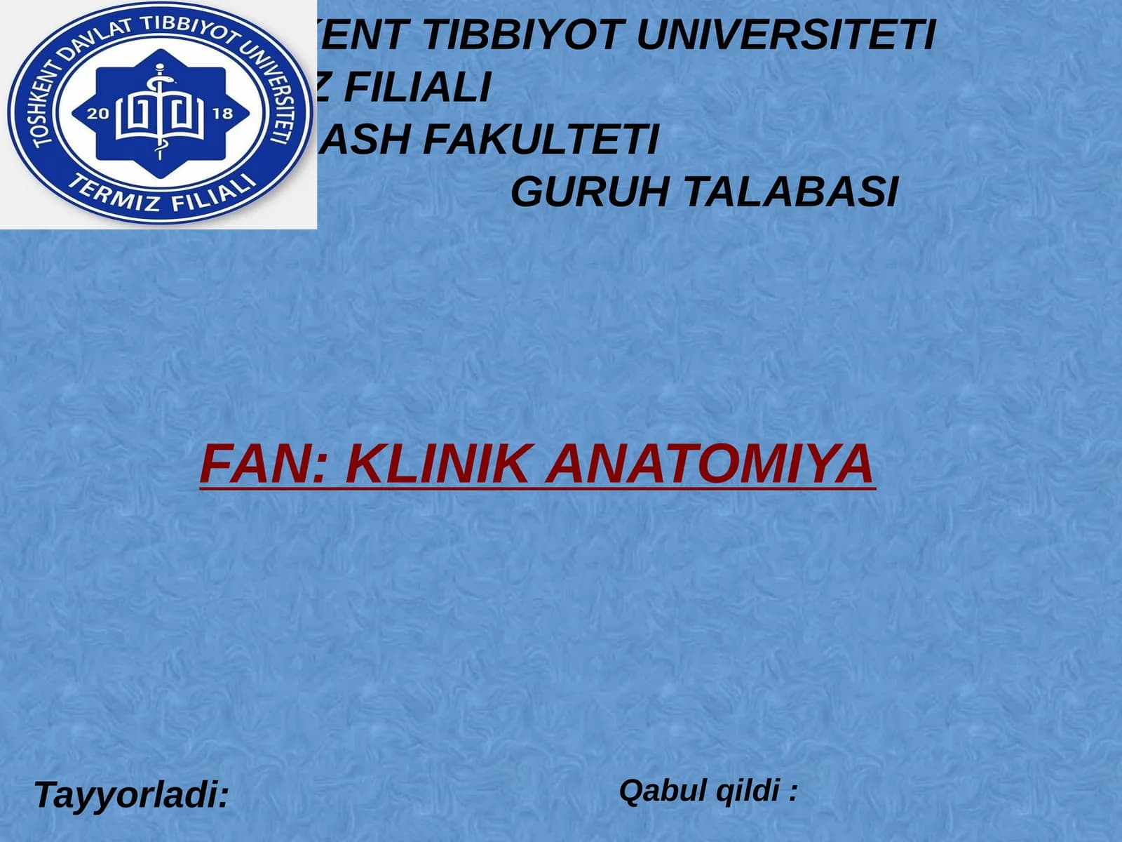 CHANOQ KLETCHATKA BOʻSHLIQLARINI DRENAJLASH USULLARI