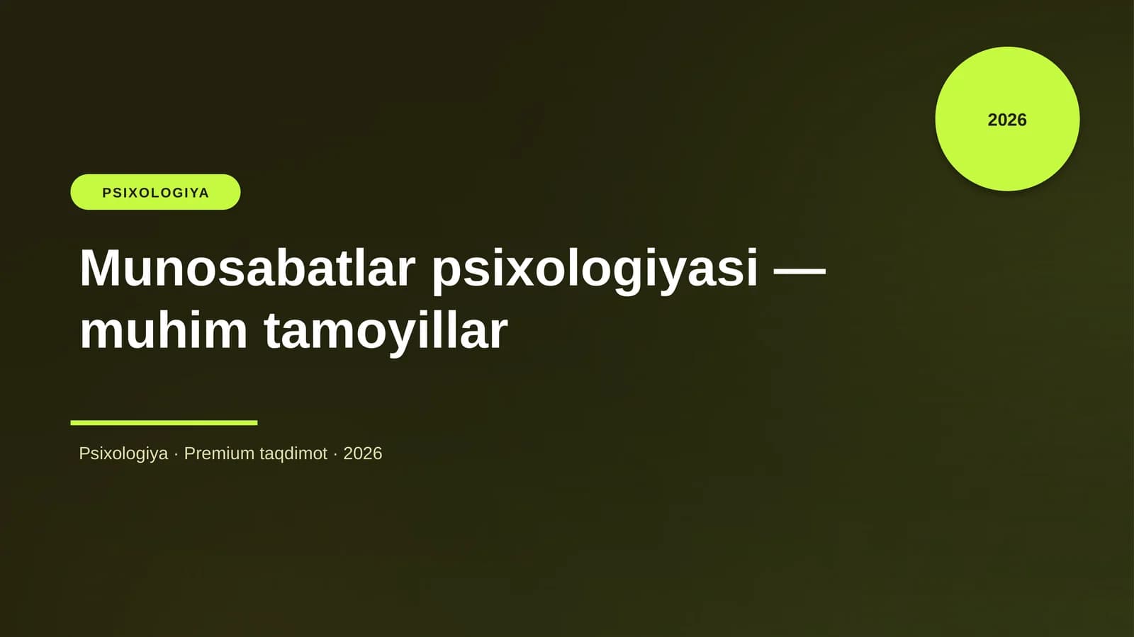 Munosabatlar psixologiyasi — muhim tamoyillar