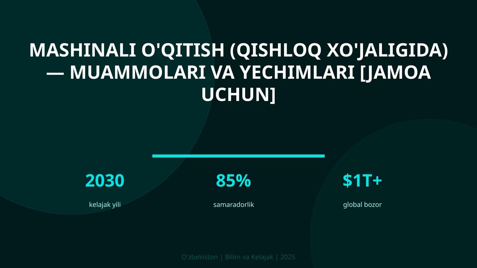 Mashinali o'qitish (qishloq xo'jaligida) — muammolari va yechimlari [jamoa uchun]