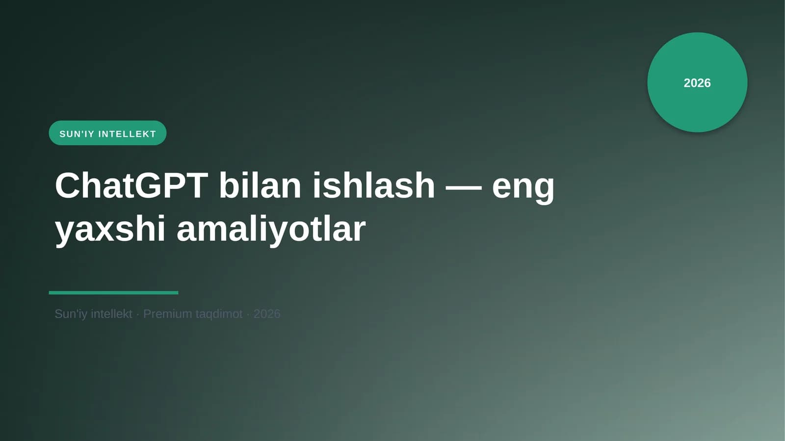 ChatGPT bilan ishlash — eng yaxshi amaliyotlar