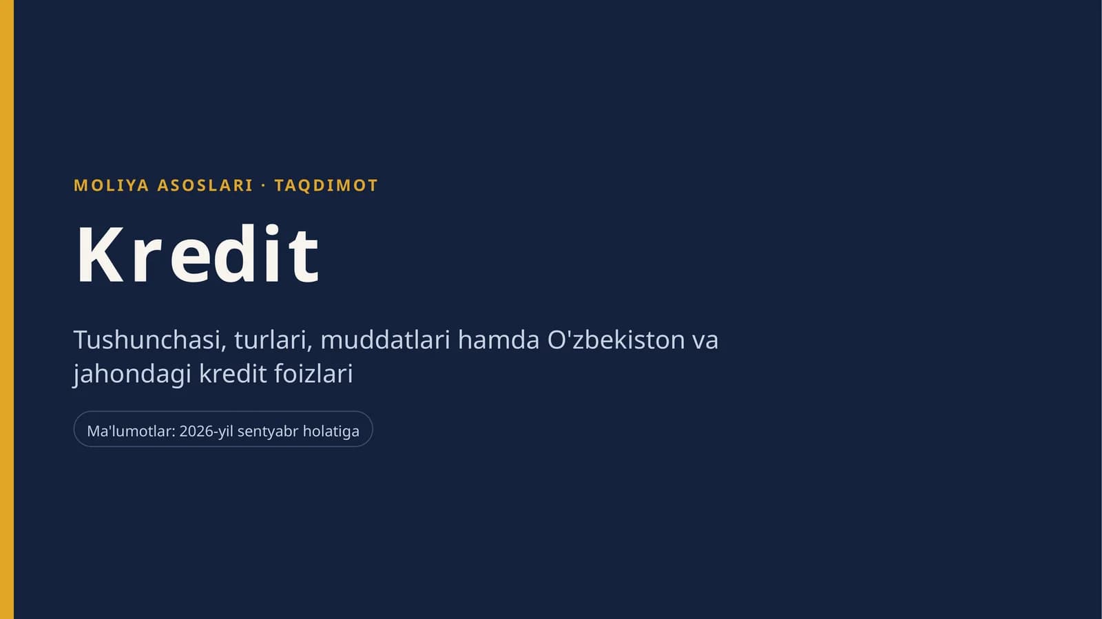 MOLIYA ASOSLARI · TAQDIMOT
