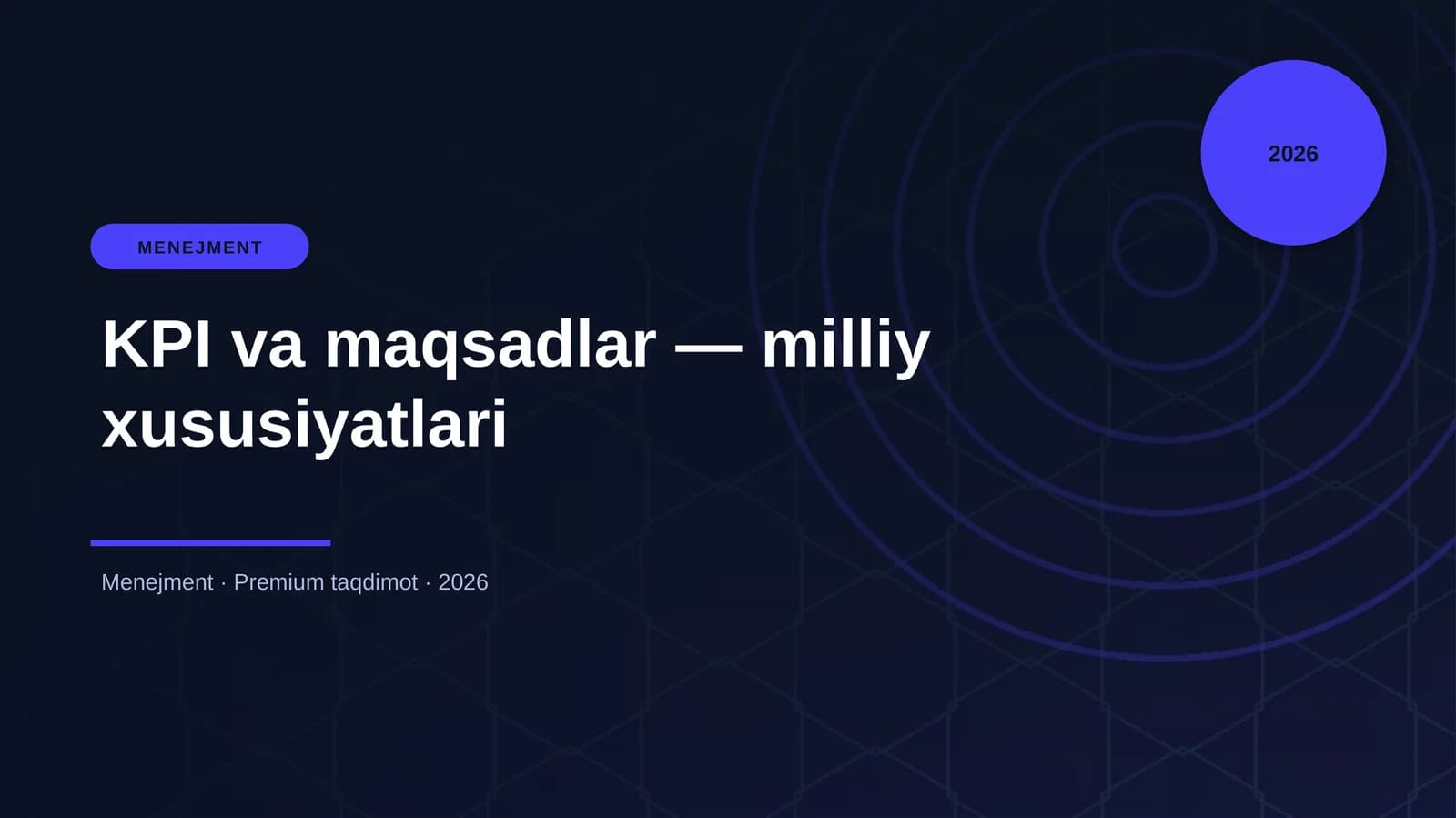 KPI va maqsadlar — milliy xususiyatlari