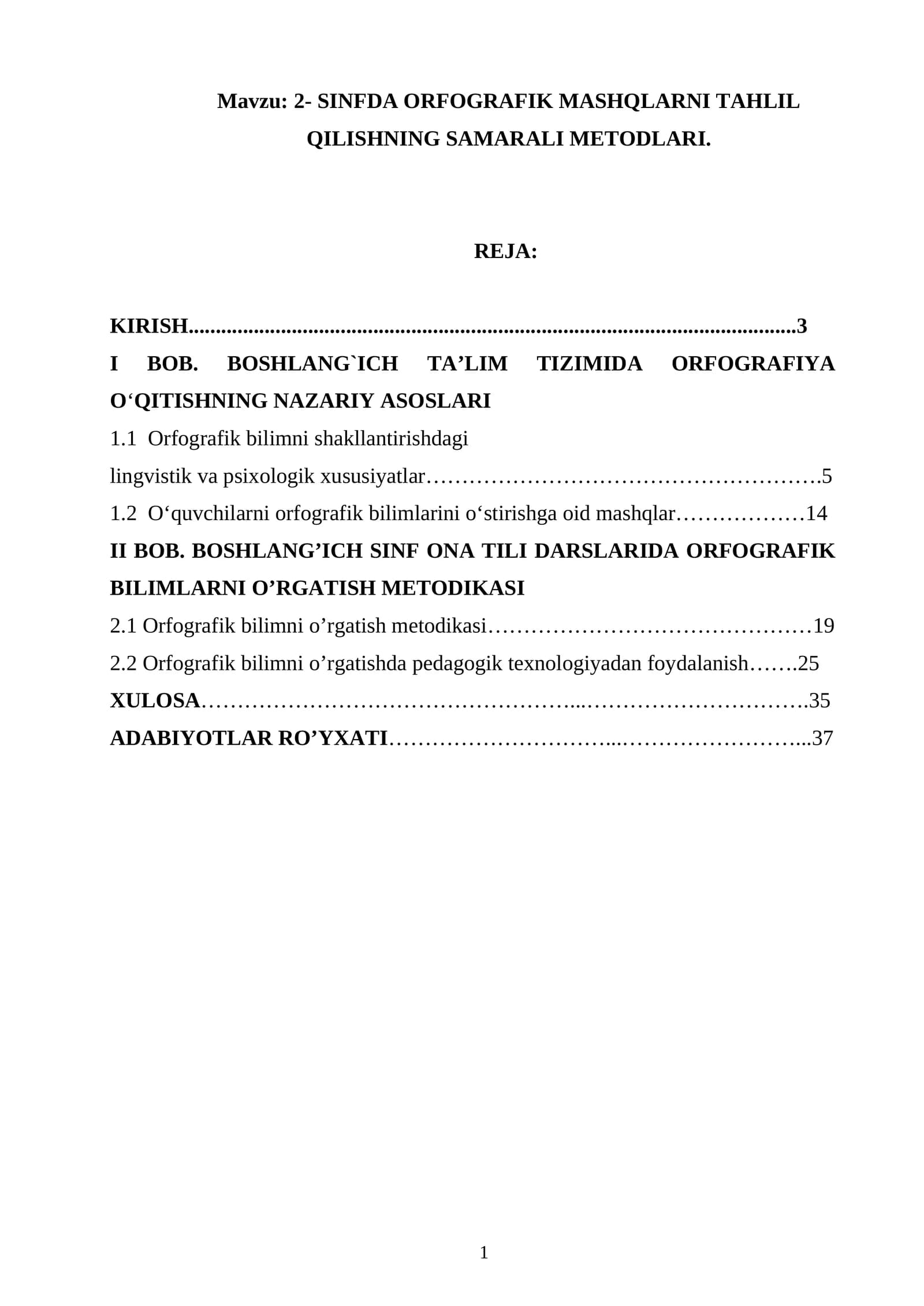 2- SINFDA ORFOGRAFIK MASHQLARNI TAHLIL QILISHNING SAMARALI METODLARI