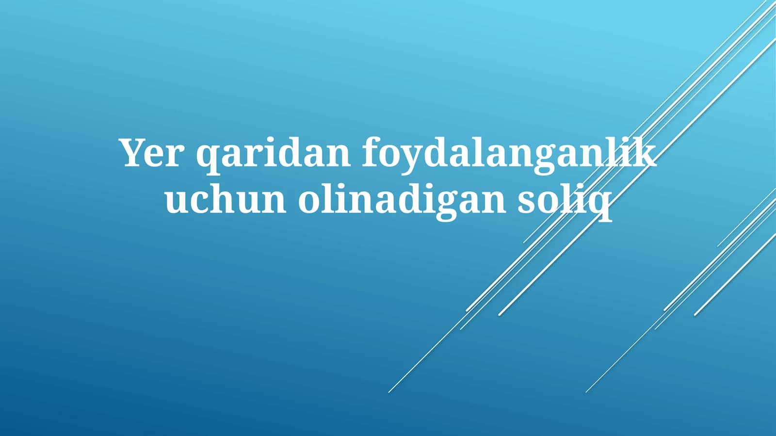 Yerqa'ridanfoydalanganlikuchunolinadigansoliq