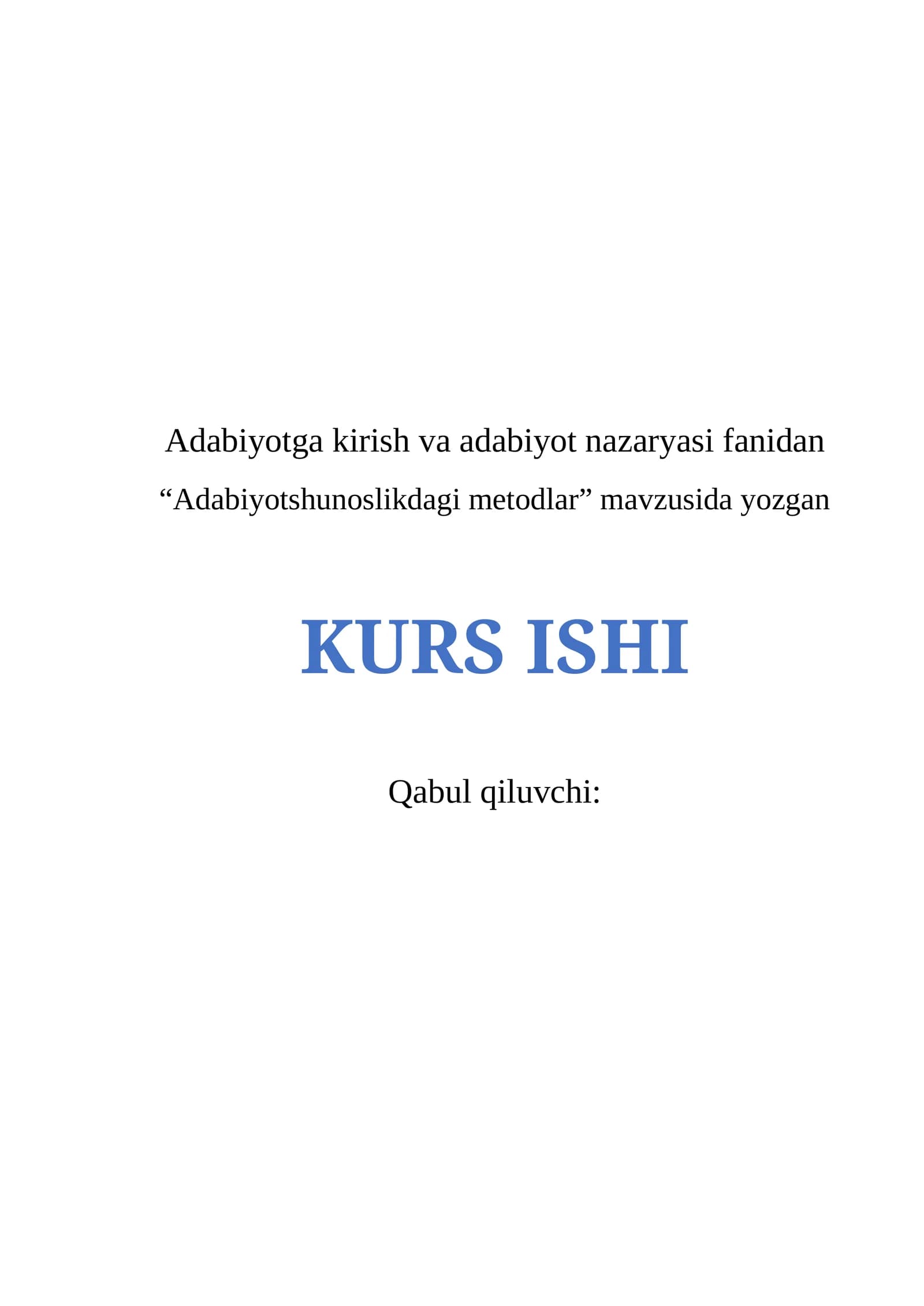 Adabiyotshunoslikdagi metodlar