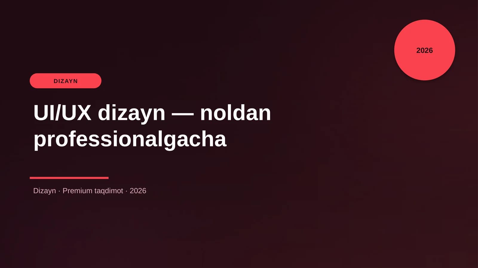 UI/UX dizayn — noldan professionalgacha