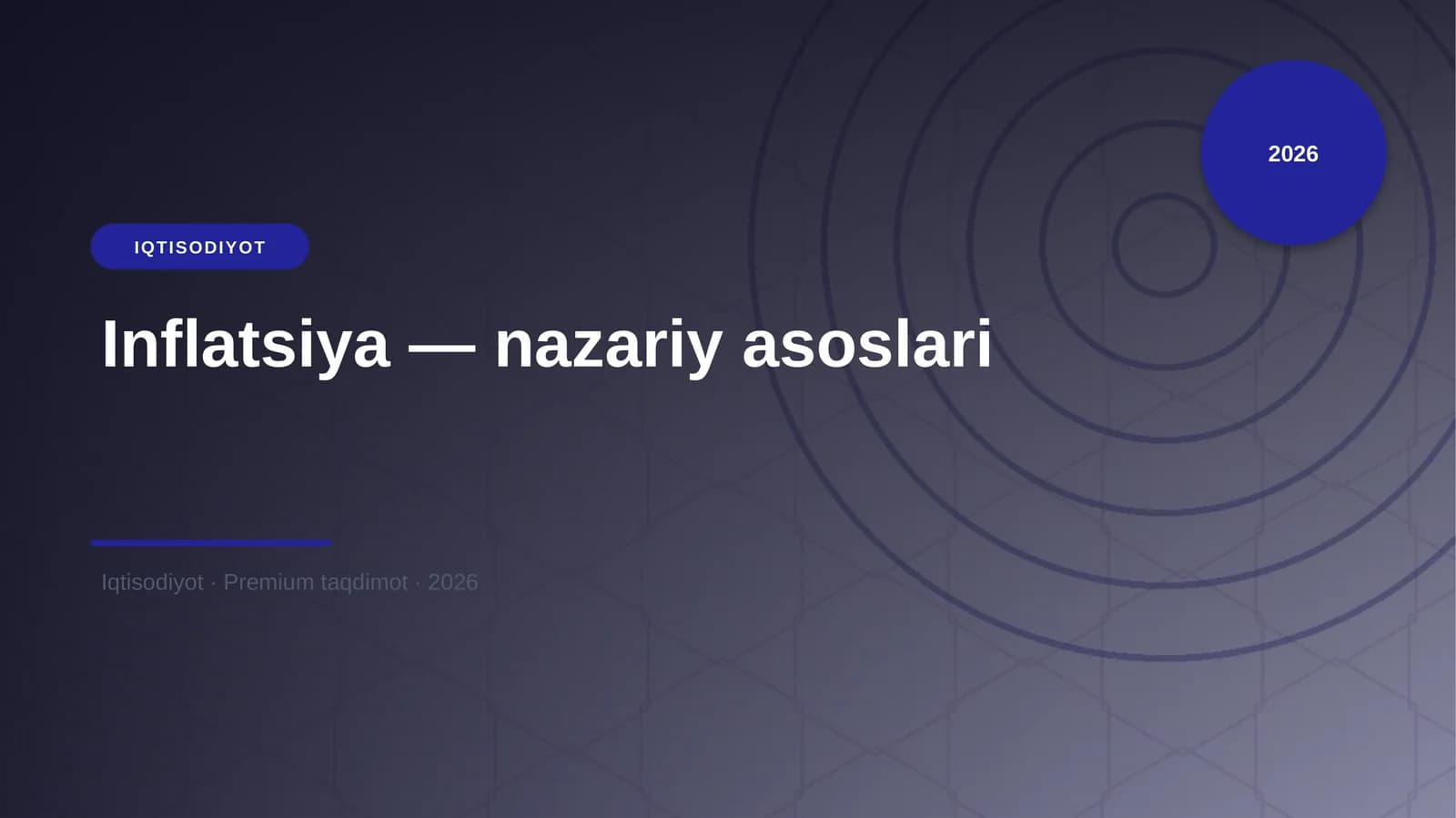 Inflatsiya — nazariy asoslari