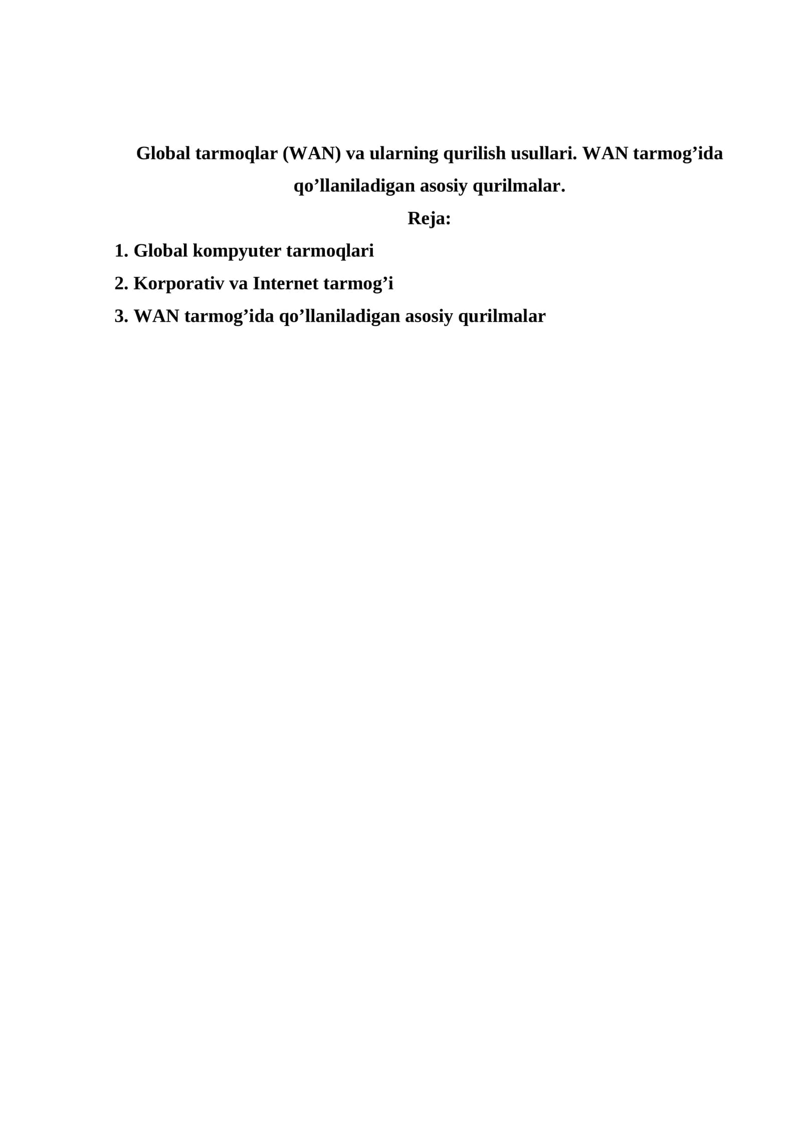 Global kompyuter tarmoqlari