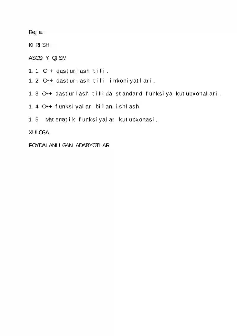 C++ dasturlash tili