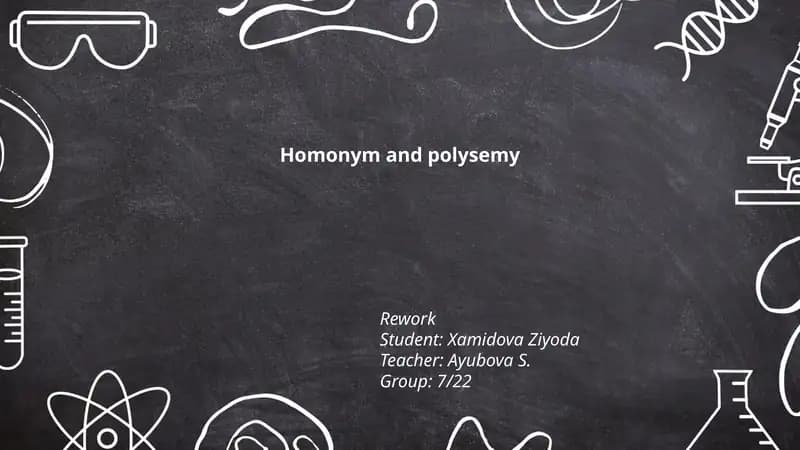 Homonym and Polysemy