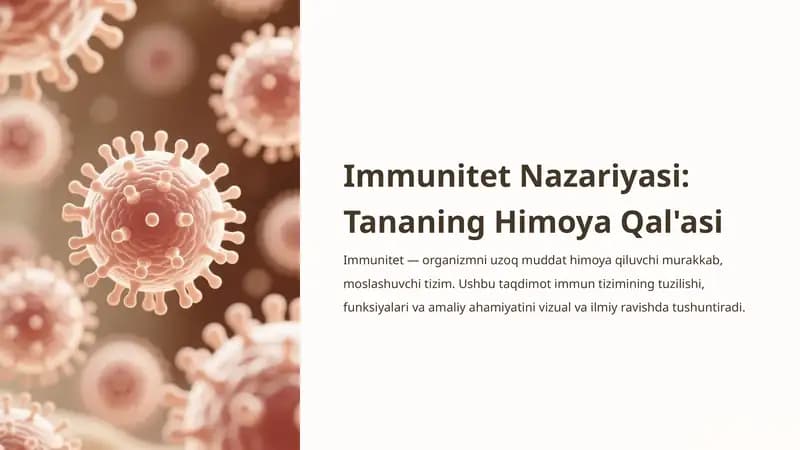 Immunitet Nazariyasi: Tananing Himoya Qal'asi