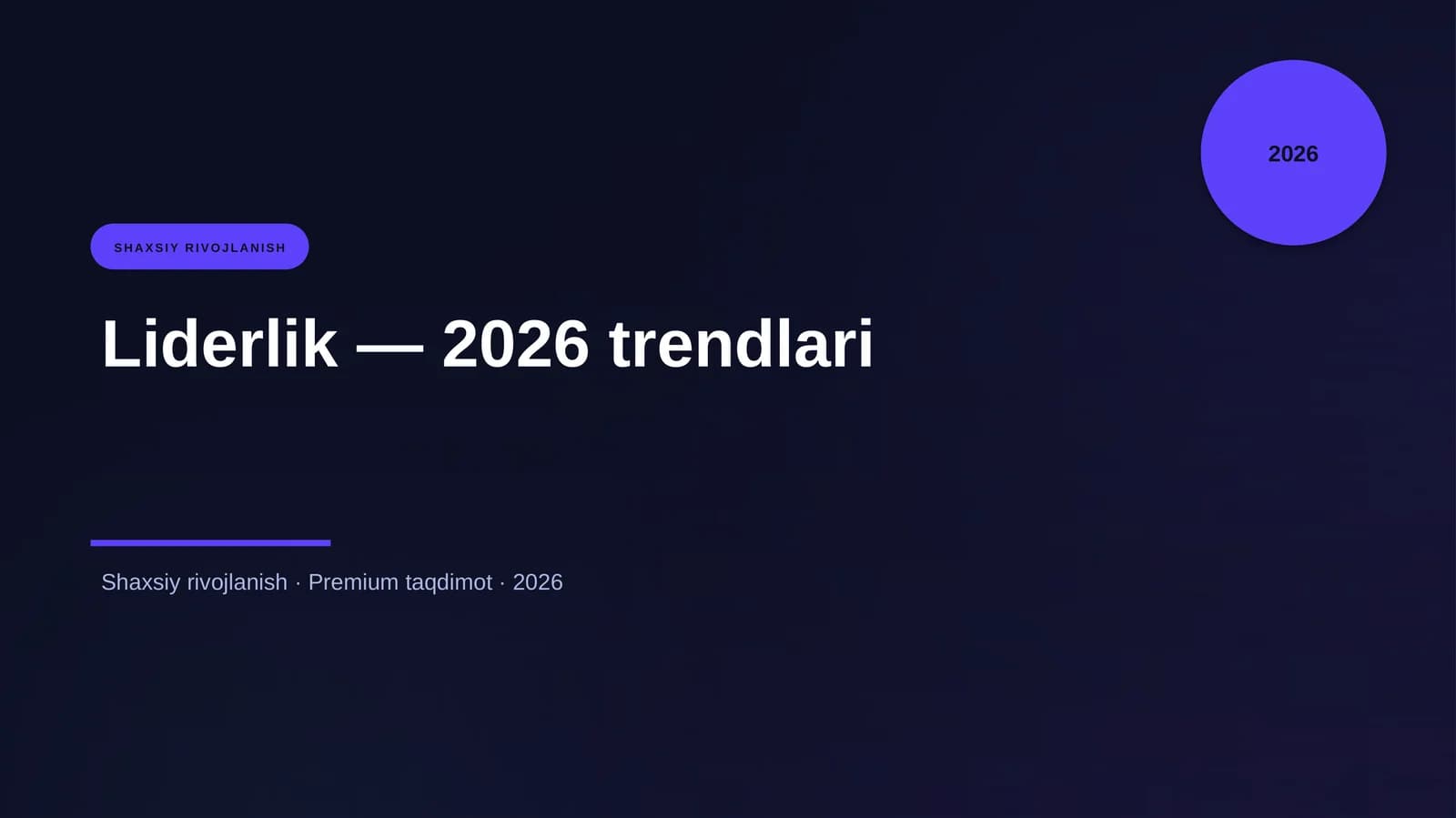 Liderlik — 2026 trendlari