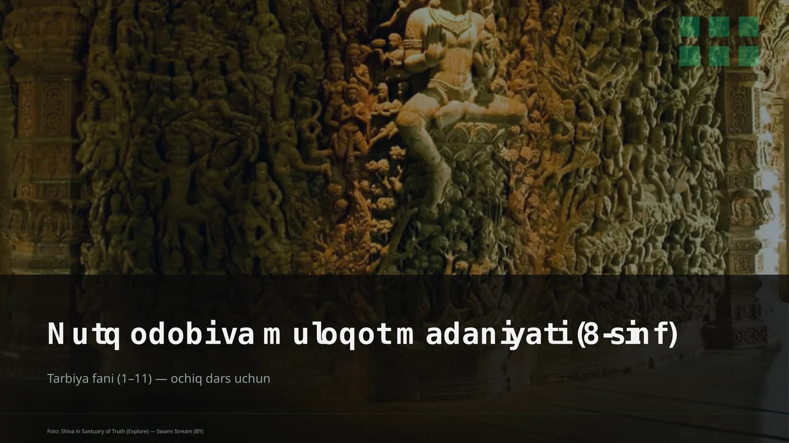 Nutq odobi va muloqot madaniyati (8-sinf)