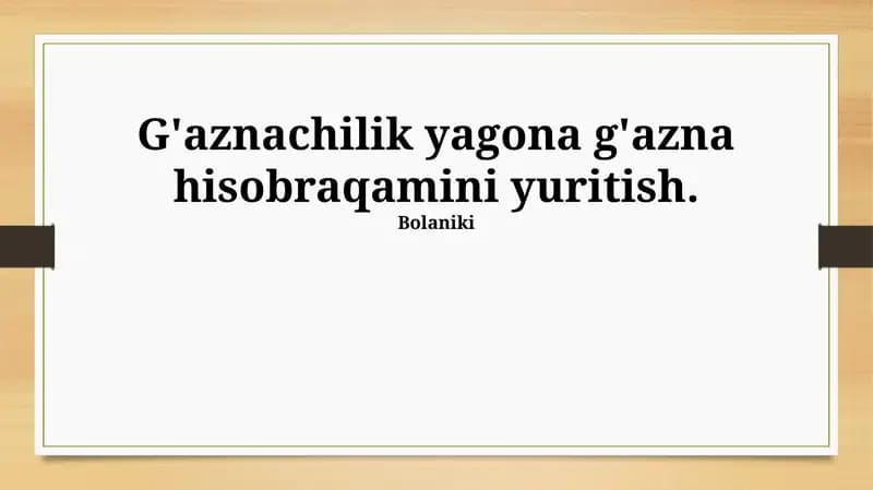Mablag'larni Boshqarish va Nazorat Qilish