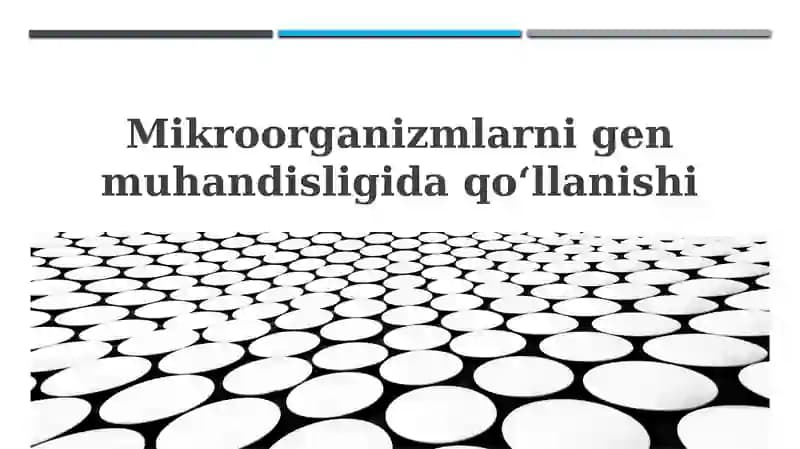 Mikroorganizmlarnigenmuhandisligidaqoʻllanishi
