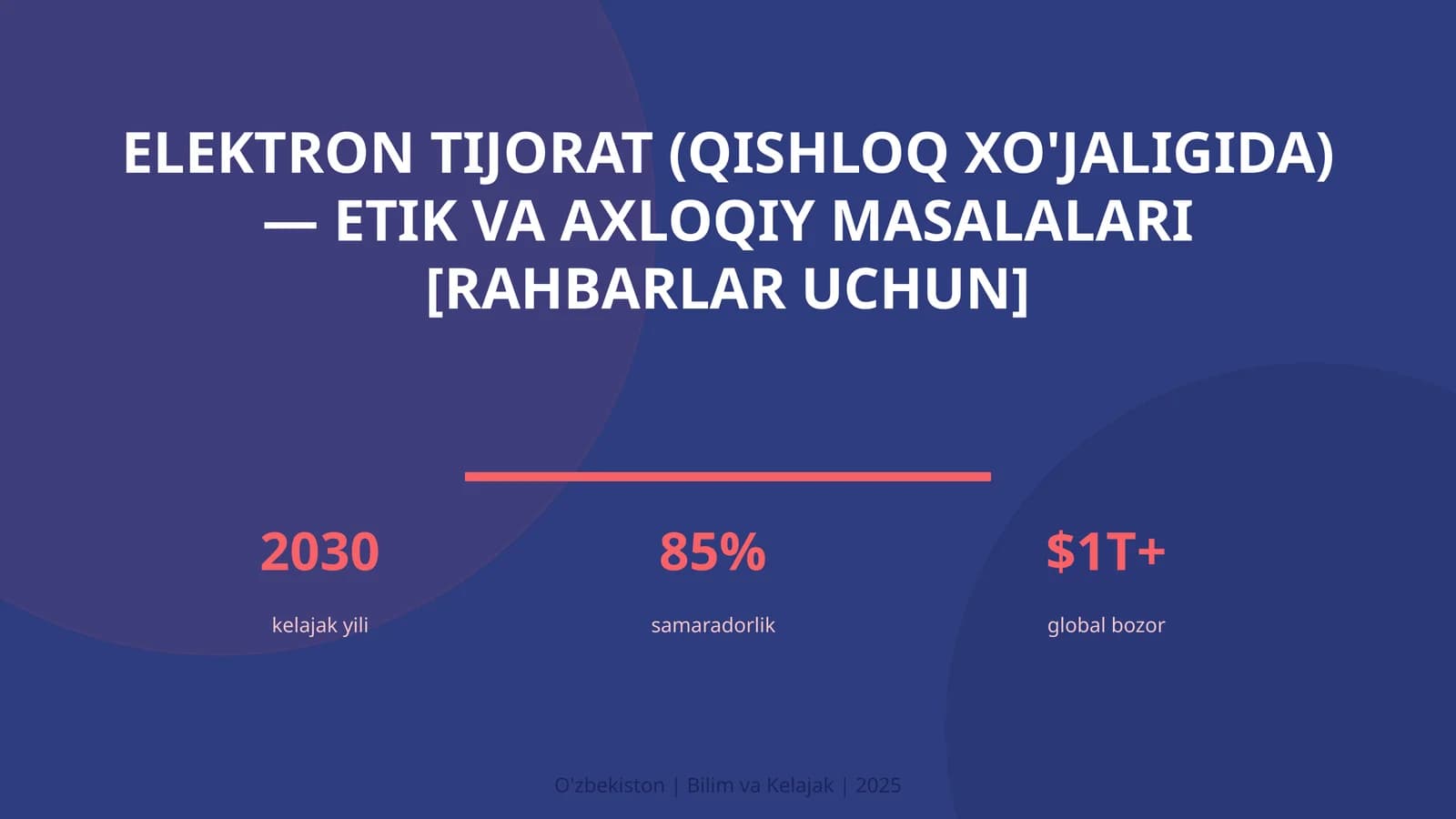 Elektron Tijorat (Qishloq Xo'jaligida) — Etik va Axloqiy Masalalari [Rahbarlar Uchun]
