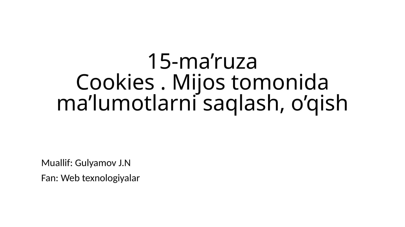 15-ma’ruza Cookies