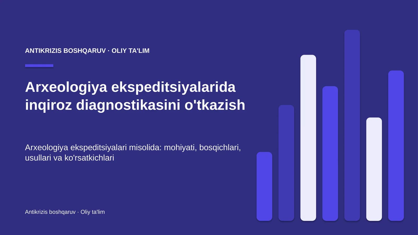 arxeologiya ekspeditsiyalarida inqiroz diagnostikasini o'tkazish 5133