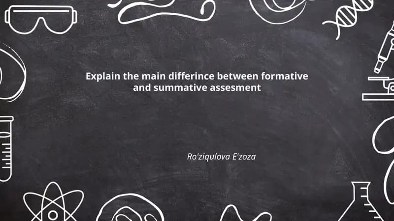 Formative and Summative Assessment