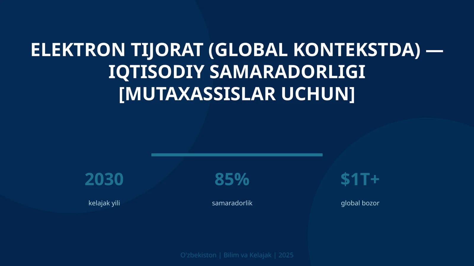 Elektron tijorat (global kontekstda) - iqtisodiy samaradorligi [mutaxassislar uchun]