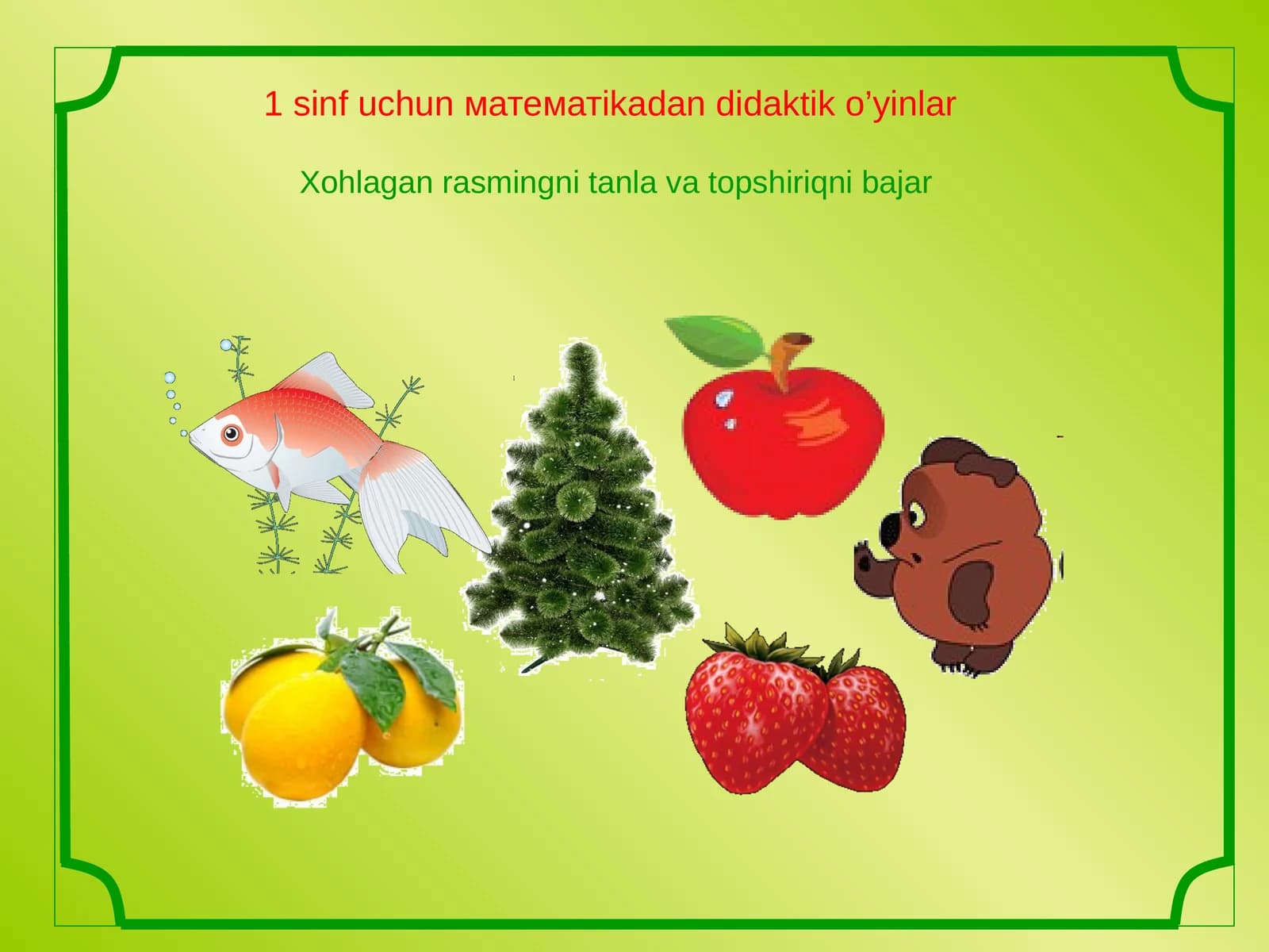 1-sinf uchun matematika darslari