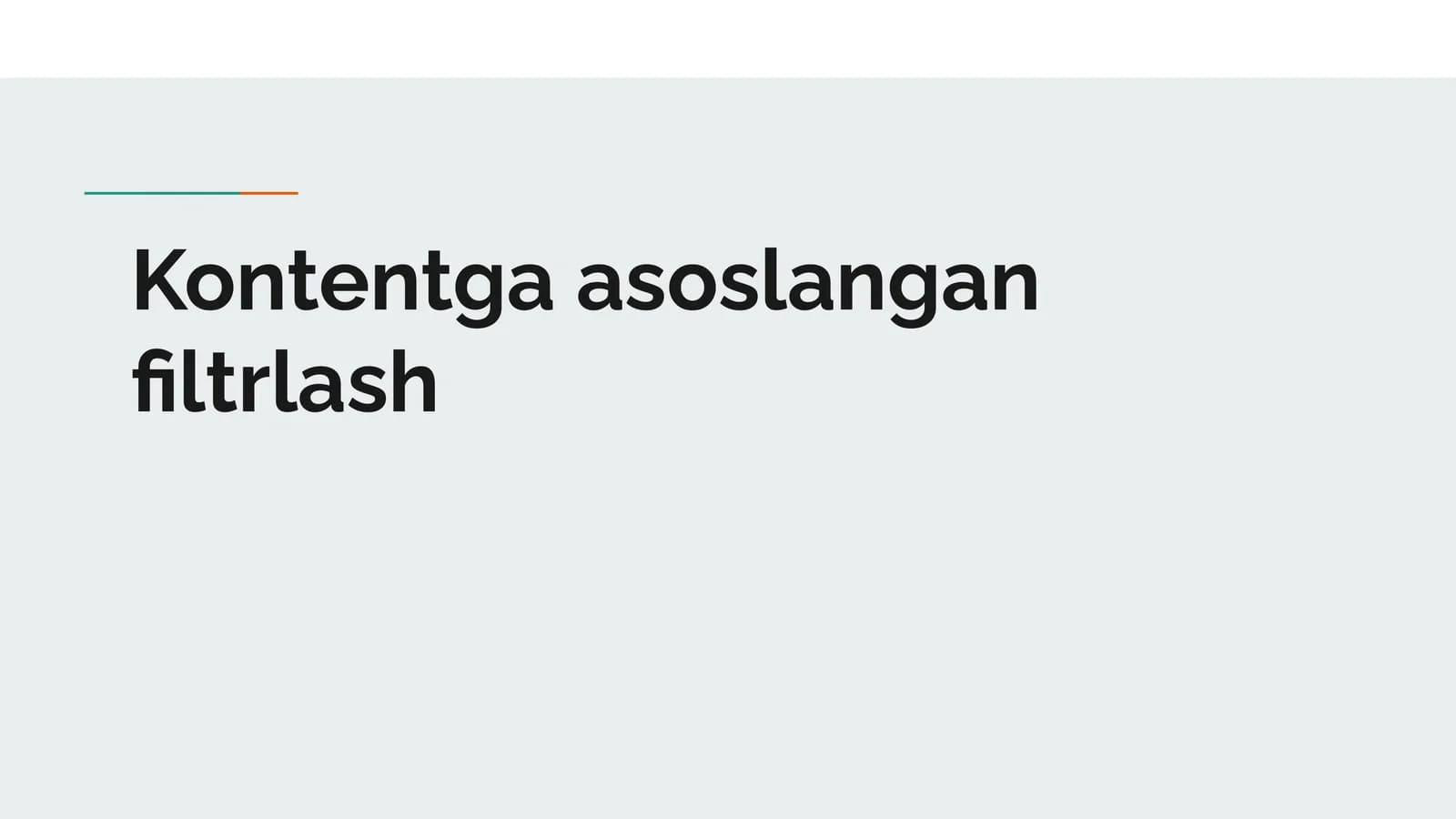 Kontentga asoslangan filtrlash