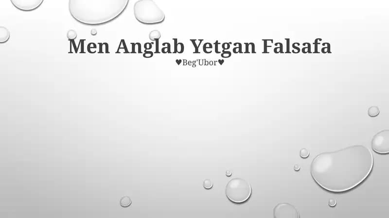 Men Anglab Yetgan Falsafa