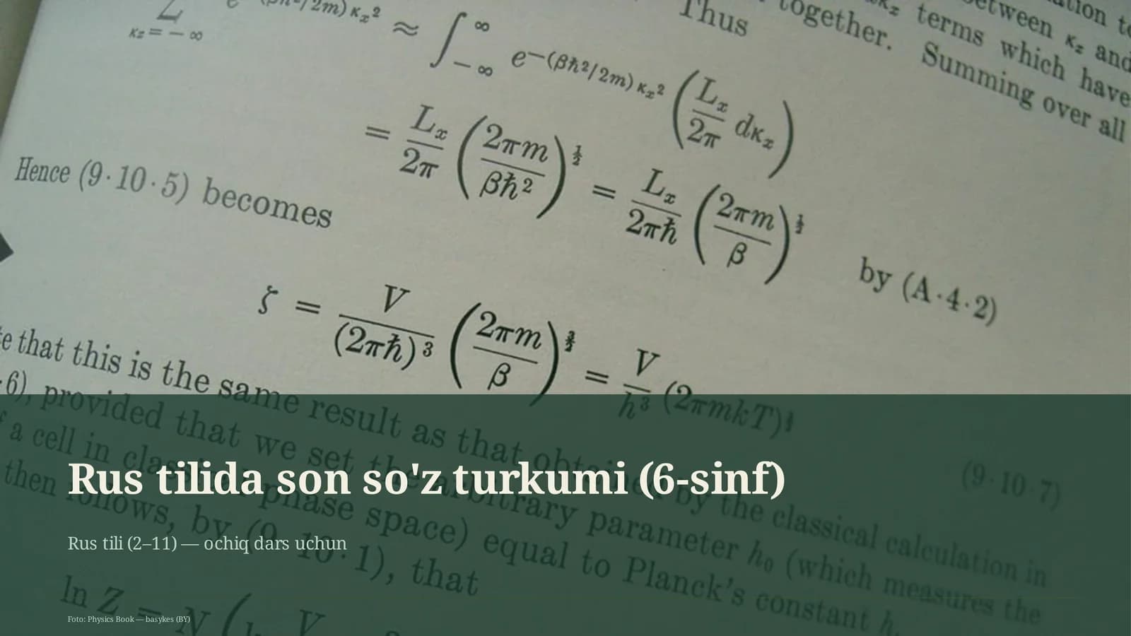 Rus tilida son so'z turkumi (6-sinf)