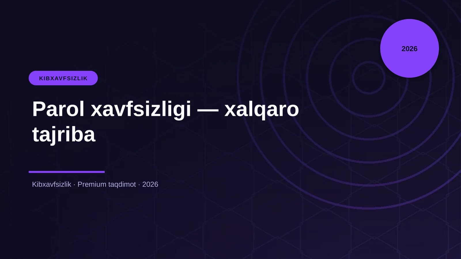 Parol xavfsizligi — xalqaro tajriba