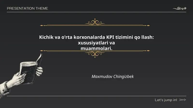 Kichik va o'rta korxonalarda KPI tizimini qo'llash: xususiyatlari va muammolari