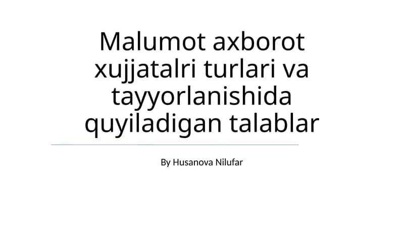 Ko'rgazmali hujjatlar