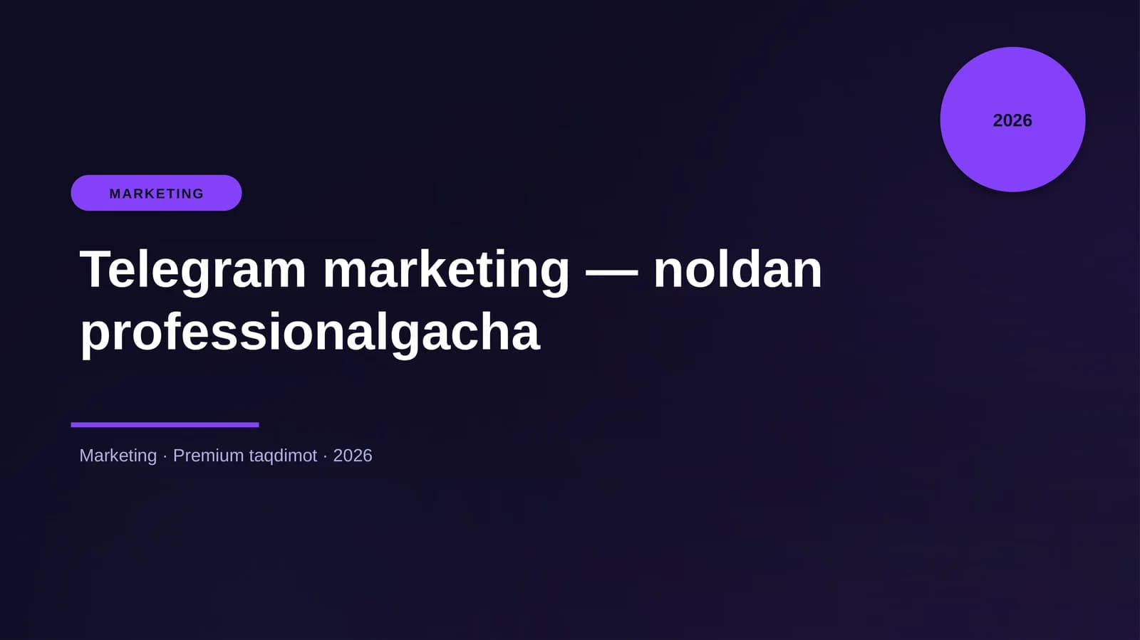 Telegram marketing — noldan professionalgacha