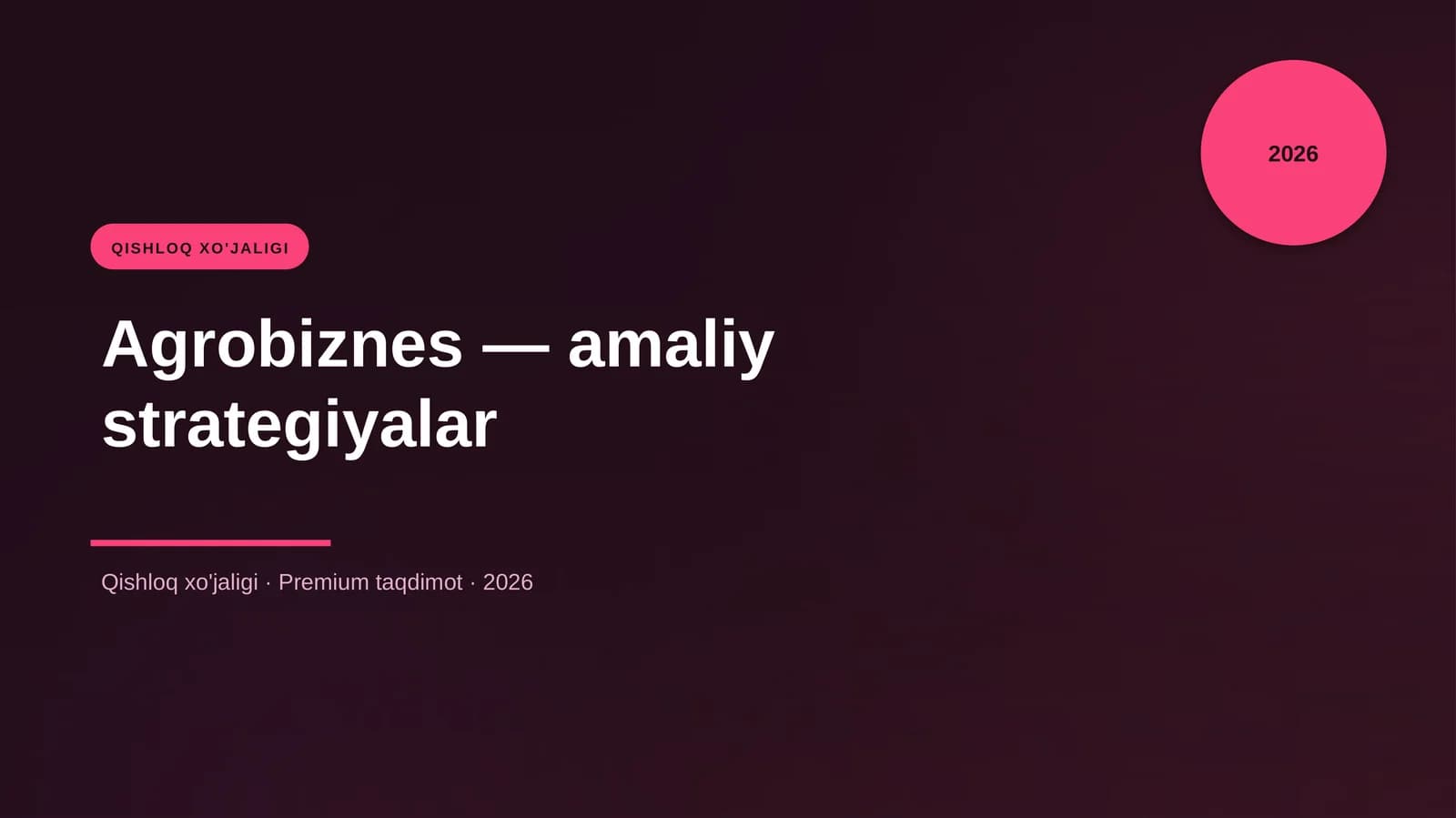 Agrobiznes — amaliy strategiyalar