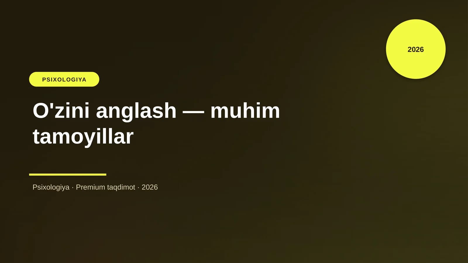 O'zini anglash — muhim tamoyillar
