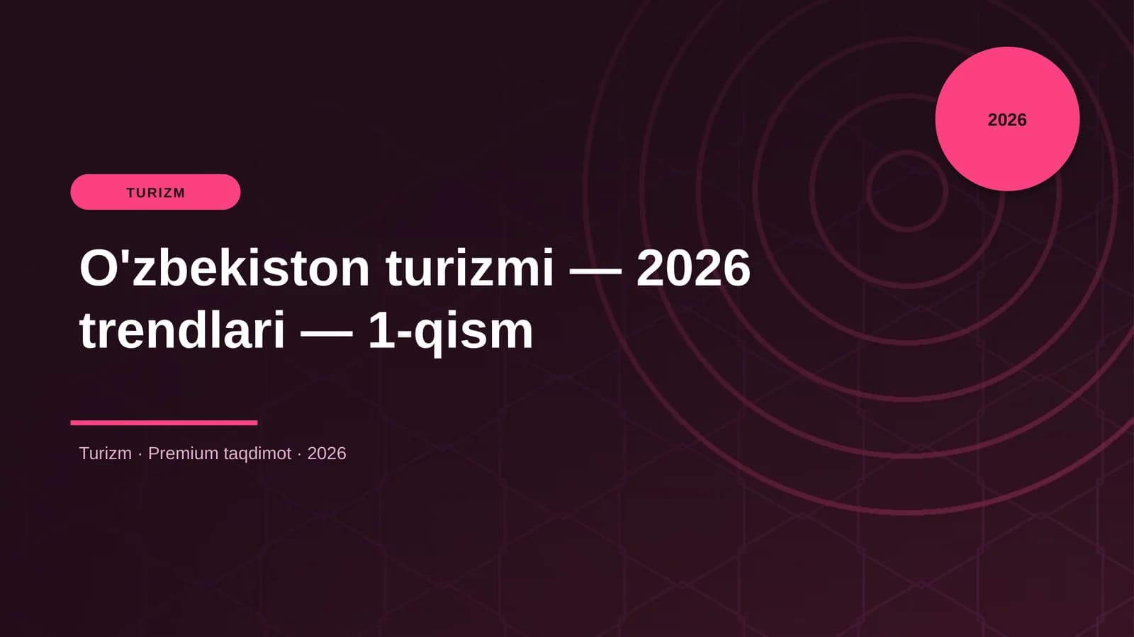 O'zbekiston turizmi — 2026 trendlari — 1-qism